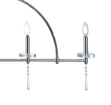 Doris 41" Linear Metal/Crystal LED Pendant - JONATHAN Y